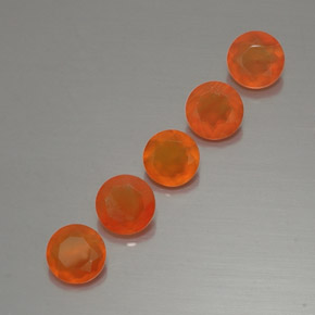 1.99 ct Orange Carnelian Stone, Natural Carnelian in Round Facet Shape for Sale
