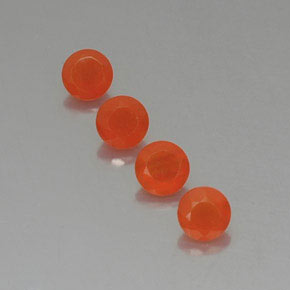 1.92 ct Orange Carnelian Gemstone, Carnelian Gem in Round Facet Shape for Sale.