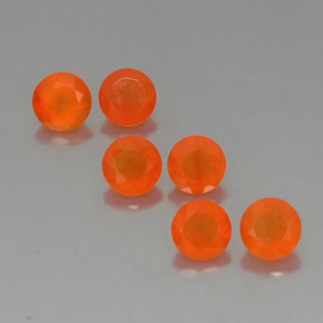 2.90 ct Orange Carnelian Gemstone, Carnelian Gem in Round Facet Shape for Sale.
