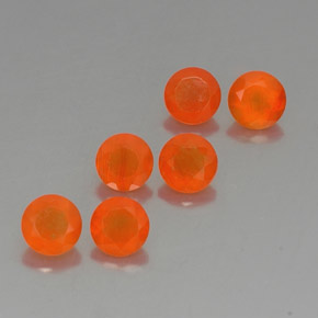 2.90 ct Orange Carnelian Stone, Natural Carnelian in Round Facet Shape for Sale
