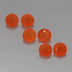 2.63 ct Orange Carnelian Gemstone, Carnelian Gem in Round Facet Shape for Sale.