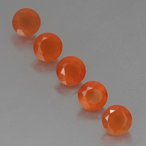 2.53 ct Orange Carnelian Gemstone, Carnelian Gem in Round Facet Shape for Sale.