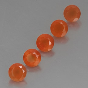 2.53 ct Orange Carnelian Stone, Natural Carnelian in Round Facet Shape for Sale