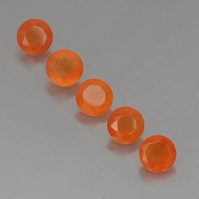 2.31 ct Orange Carnelian Gemstone, Carnelian Gem in Round Facet Shape for Sale.