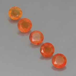 2.02 ct Orange Carnelian Gemstone, Carnelian Gem in Round Facet Shape for Sale.