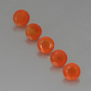 2.48 ct Orange Carnelian Gemstone, Carnelian Gem in Round Facet Shape for Sale.