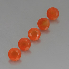 2.48 ct Orange Carnelian Stone, Natural Carnelian in Round Facet Shape for Sale