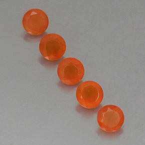 2.49 ct Orange Carnelian Gemstone, Carnelian Gem in Round Facet Shape for Sale.