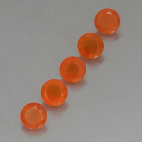 2.49 ct Orange Carnelian Stone, Natural Carnelian in Round Facet Shape for Sale