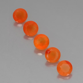 2.43 ct Orange Carnelian Gemstone, Carnelian Gem in Round Facet Shape for Sale.