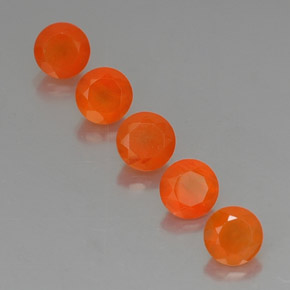 2.61 ct Orange Carnelian Gemstone, Carnelian Gem in Round Facet Shape for Sale.