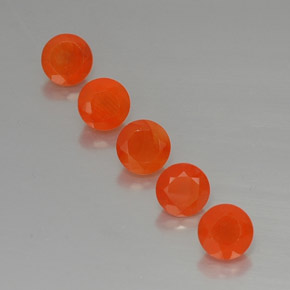 2.60 ct Orange Carnelian Gemstone, Carnelian Gem in Round Facet Shape for Sale.