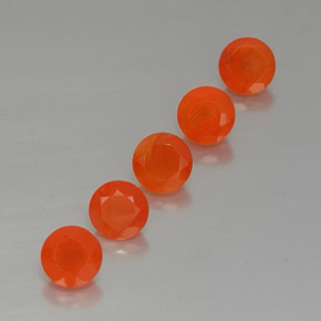2.60 ct Orange Carnelian Stone, Natural Carnelian in Round Facet Shape for Sale