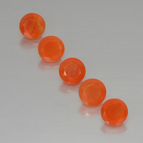 2.58 ct Orange Carnelian Gemstone, Carnelian Gem in Round Facet Shape for Sale.