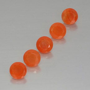 2.58 ct Orange Carnelian Stone, Natural Carnelian in Round Facet Shape for Sale