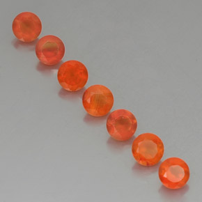 3.48 ct Orange Carnelian Gemstone, Carnelian Gem in Round Facet Shape for Sale.