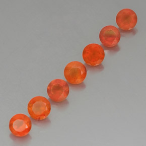 3.48 ct Orange Carnelian Stone, Natural Carnelian in Round Facet Shape for Sale