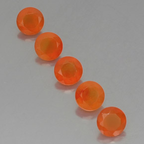 2.40 ct Orange Carnelian Gemstone, Carnelian Gem in Round Facet Shape for Sale.