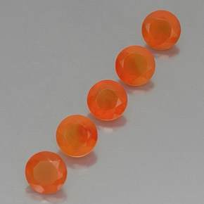 2.40 ct Orange Carnelian Stone, Natural Carnelian in Round Facet Shape for Sale