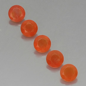 2.16 ct Orange Carnelian Gemstone, Carnelian Gem in Round Facet Shape for Sale.
