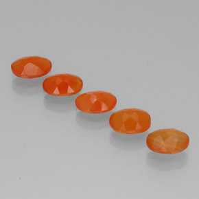 Carnelian Gemstone in 7 x 5 mm (calibrated) Size for Sale, Carnelian Stone in Orange Color