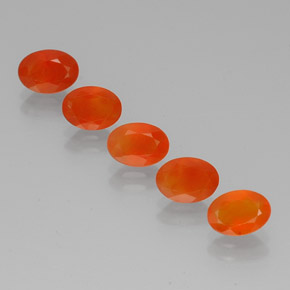 3.34 ct Orange Carnelian Gemstone, Carnelian Gem in Oval Facet Shape for Sale.