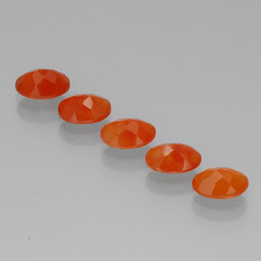 Carnelian Gemstone in 7 x 5 mm (calibrated) Size for Sale, Carnelian Stone in Orange Color