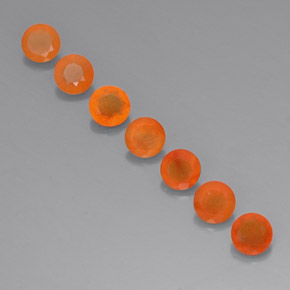 3.21 ct Orange Carnelian Gemstone, Carnelian Gem in Round Facet Shape for Sale.