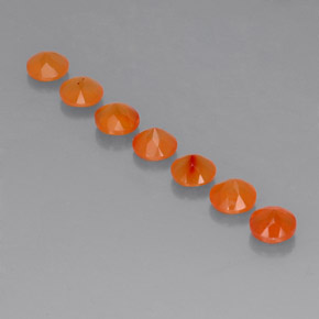 Carnelian Gemstone in 5 mm (calibrated) Size for Sale, Carnelian Stone in Orange Color