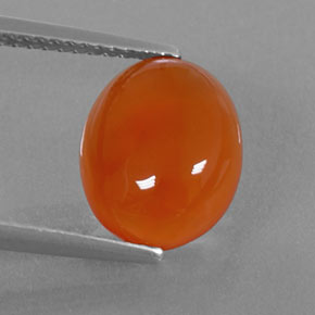 3.17 ct Orange Carnelian Gemstone, Carnelian Gem in Oval Cabochon Shape for Sale.