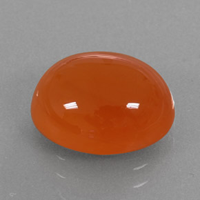 3.97 ct Orange Carnelian Gemstone, Carnelian Gem in Oval Cabochon Shape for Sale.