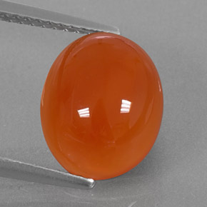 3.97 ct Orange Carnelian Stone, Natural Carnelian in Oval Cabochon Shape for Sale