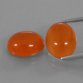 6.47 ct Orange Carnelian Gemstone, Carnelian Gem in Oval Cabochon Shape for Sale.