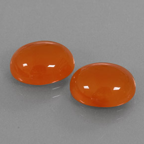 6.47 ct Orange Carnelian Stone, Natural Carnelian in Oval Cabochon Shape for Sale