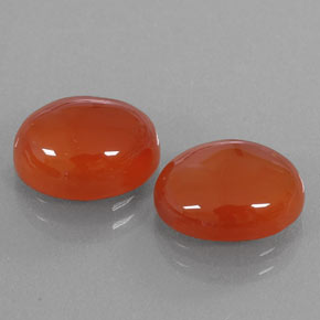7.01 ct Orange Carnelian Stone, Natural Carnelian in Oval Cabochon Shape for Sale