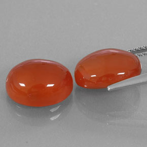 Carnelian Gemstone in 11 x 9 mm (calibrated) Size for Sale, Carnelian Stone in Orange Color
