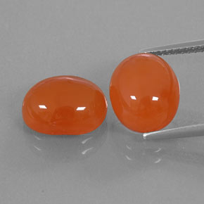 8.00 ct Orange Carnelian Gemstone, Carnelian Gem in Oval Cabochon Shape for Sale.