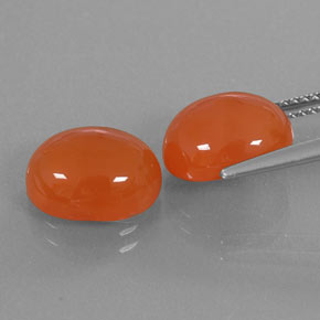 Carnelian Gemstone in 11 x 9 mm (calibrated) Size for Sale, Carnelian Stone in Orange Color