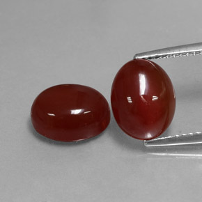 6.01 ct Red Carnelian Gemstone, Carnelian Gem in Oval Cabochon Shape for Sale.