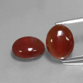 6.78 ct Red Carnelian Gemstone, Carnelian Gem in Oval Cabochon Shape for Sale.