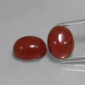 6.00 ct Red Carnelian Gemstone, Carnelian Gem in Oval Cabochon Shape for Sale.