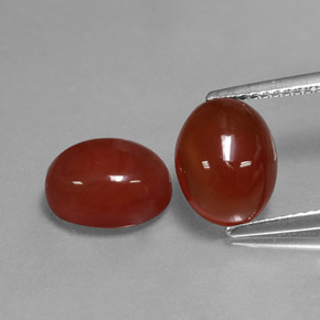5.94 ct Red Carnelian Gemstone, Carnelian Gem in Oval Cabochon Shape for Sale.