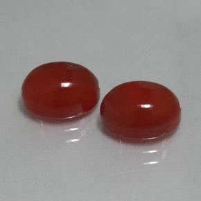 5.96 ct Red Carnelian Stone, Natural Carnelian in Oval Cabochon Shape for Sale