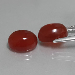 Carnelian Gemstone in 10 x 8 mm (calibrated) Size for Sale, Carnelian Stone in Red Color