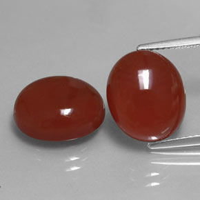 12.54 ct Red Carnelian Gemstone, Carnelian Gem in Oval Cabochon Shape for Sale.