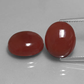 12.50 ct Red Carnelian Gemstone, Carnelian Gem in Oval Cabochon Shape for Sale.