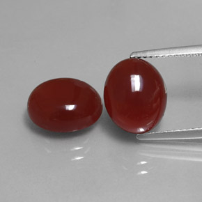 7.17 ct Red Carnelian Gemstone, Carnelian Gem in Oval Cabochon Shape for Sale.