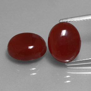 7.80 ct Red Carnelian Gemstone, Carnelian Gem in Oval Cabochon Shape for Sale.
