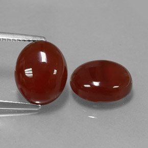 7.45 ct Red Carnelian Gemstone, Carnelian Gem in Oval Cabochon Shape for Sale.