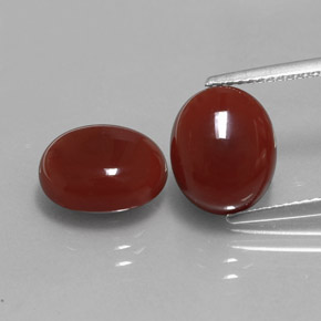 8.17 ct Red Carnelian Gemstone, Carnelian Gem in Oval Cabochon Shape for Sale.